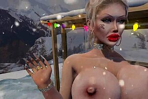 porn dolls holiday special 2024 features serenity's winter warmer with cartoon snow and bimbo elements