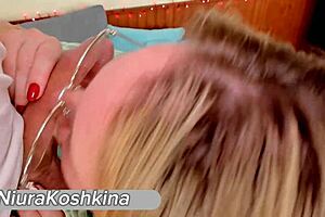 why does naughty step mommy tease and control my big white cock without letting me cum on her face and glasses?