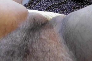 subtle rimming tease from hairy mature with legs spread