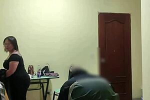 Horny housewife gets fucked by stepson in bedroom lingerie roleplay.