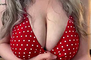 Step mom offers titfuck with her big natural tits. She says no pussy or ass access.