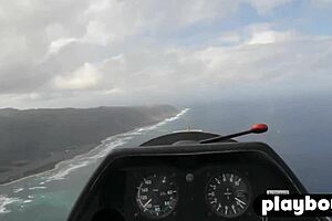 Oh wow, check out this perfect big tits blonde lesbian flying around totally naked in a wild scene