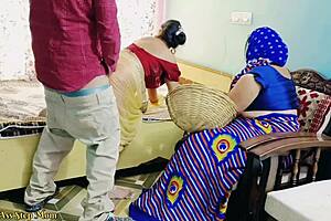 Indian Outdoor Threesome With Steamy Stepmom And Stepdaughter Fucking Young Boy!