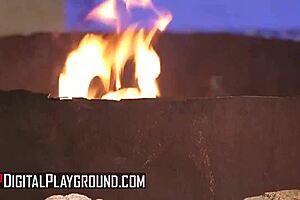 oh, veronica rodriguez and stevie shae, let's share these intimate pussy licking moments by the fire