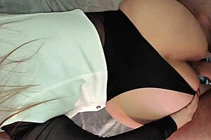 Horny Latina sister-in-law offers pov blowjob, rides dick, and takes cumshot in real amateur couple video.