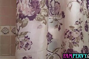 Stepbro barges in on my showering Latina milf stepsis and rails her doggystyle with his monster cock.