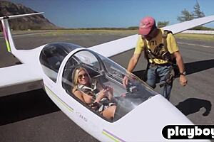 Oh wow, check out this perfect big tits blonde lesbian flying around totally naked in a wild scene