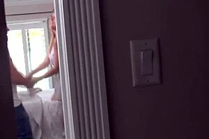 cuckold hubby joins wife dolly leigh for threesome reality fuck with shaved pussy sharing. The blonde swings old couple style in cheating husband scene.