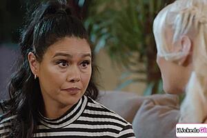 Big Tits Asian Milf Licks and Sucks Stepdaughter's Petite Shaved Lesbian Girlfriend Pussy