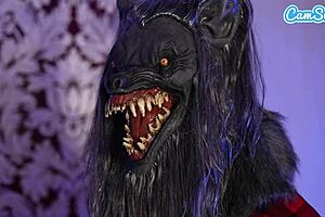 tiny milf watches her boyfriend transform into werewolf then fucks his big black cock to reverse it in halloween special