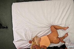 this fit milf blonde with big clit craves all that cum from her bbc gangbang she takes double penetration doggystyle bent over until creampie and swallow finish