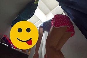 hidden cam spies on curvy milf with big butt in fitting room no panties