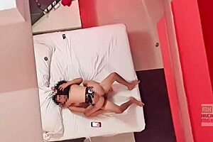 Hidden camera captures pov cuckold show with regia wife fucking in front of husband using banana