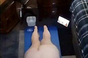 Sexy mature Vee contrasts big natural tits with naked yoga poses