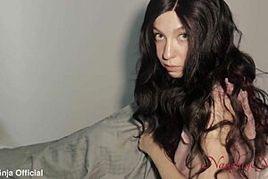 Blonde Step-Mom Lets Me Sleep In Her Bed During Storm And Rides My Big Cock!