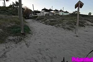 I offered a ride to that beautiful guera at the nudist beach. We ended up with hot oral in the car and intense anal at home.