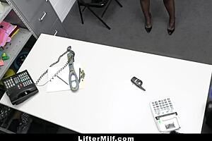 i caught the burglar with the stolen necklace inside her in the shop... now i gotta teach her a lesson as security officer