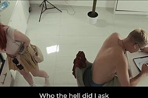 step mom stuck in dishwasher hints at step son helping with tight petite redhead fun