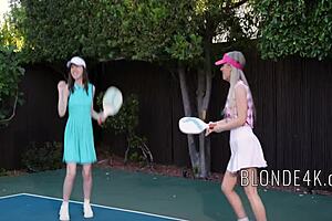 family outdoor sports ends in a foursome - bunny madison krystal palmer alex legend tony sting