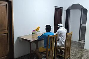 A latino visits colombia with his arab friend and extravagantly fucks their waitress