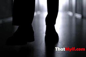 Step mom Jenna Noelle rides step son in wild Croatian 5some with mature mommy action.