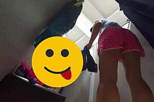 hidden cam spies on curvy milf with big butt in fitting room no panties