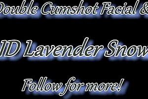 white lipstick milf takes intense double cumshot facial and deep throatpie in bedroom