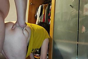 true slut milf takes accidental anal creampie in homemade lingerie with big ass curvy body