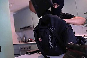 Stranger sneaks into the house, thinks she's alone, but spots this big-assed brunette waiting 😏🏠