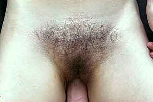pov teasing that milf's hairy pussy close up, masturbating and fucking until cumshot drips