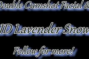 white lipstick milf takes intense double cumshot facial and deep throatpie in bedroom