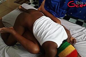 lagos babe moans loud as she gets fucked hard by big black cock in missionary. her tight wet pussy screams from the passionate pounding.