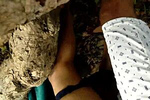 uh stranger caught me stepmom peeing in forest and then he fucked me doggy style outdoor oh god