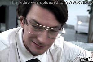 Two big cock teen 18+ preachers had a threesome with a huge boobs mature milf in doggystyle