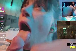 This gamer girl in her kitty bikini eagerly drools over his cock during intense blowjob session