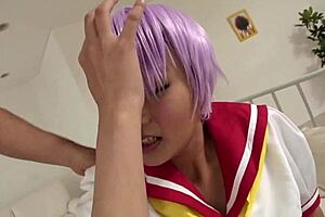 This Japanese hot girl moans while her ex uses toys on her shaved pussy before hard fucking in amateur creampie action