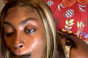 Freaky Florida girl eagerly eats big black cock leading to deepthroat and cum in mouth.