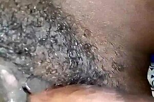 My friend's curvy ebony wife spreads wet pussy in bedroom