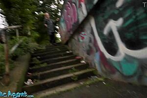 I am public agent polish milf boss who wants big dick public pov caught giving sloppy blowjob outdoors