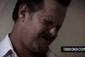 Hot redhead wife Penny Pax takes big black cock in interracial hardcore sex while tied husband watches