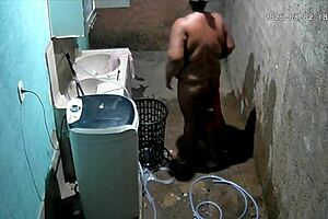 Hidden Camera Catches Busty Brazilian Neighbor Masturbating in Backyard While Voyeur Watches Intensely