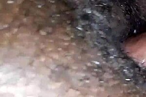 My friend's curvy ebony wife spreads wet pussy in bedroom