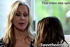 Sexy sara contrasts with dripping wet julias pussy in intriguing care session