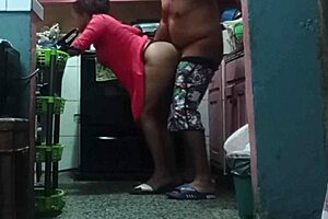 in a steamy kitchen scene, i fuck my father-in-laws big-assed wife while she prepares food with creampie finish