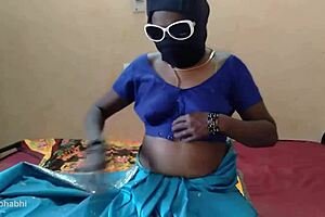 Leena pulls her hairy pussy open for intense orgasm action