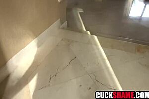 Cuckold husband secretly spied on his wife cheating with another couple.