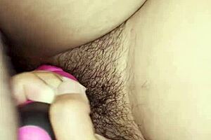 OMG, this indian sexy wife is wild with dildo and dick play in shorts and bra 😍