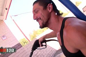 tommy gunn fucking the big tits blonde milf brooke haven after car wash in passionate quickie