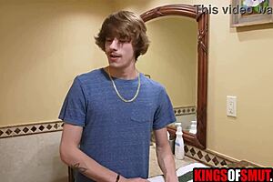 he offered his stepmom to impregnate her with that big tits milf body in the shower, old and young taboo style