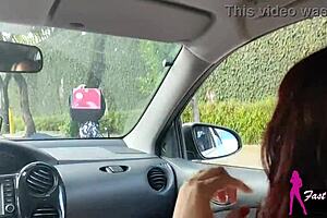 Showed my ass on the street and the delivery guy sucked me in the car